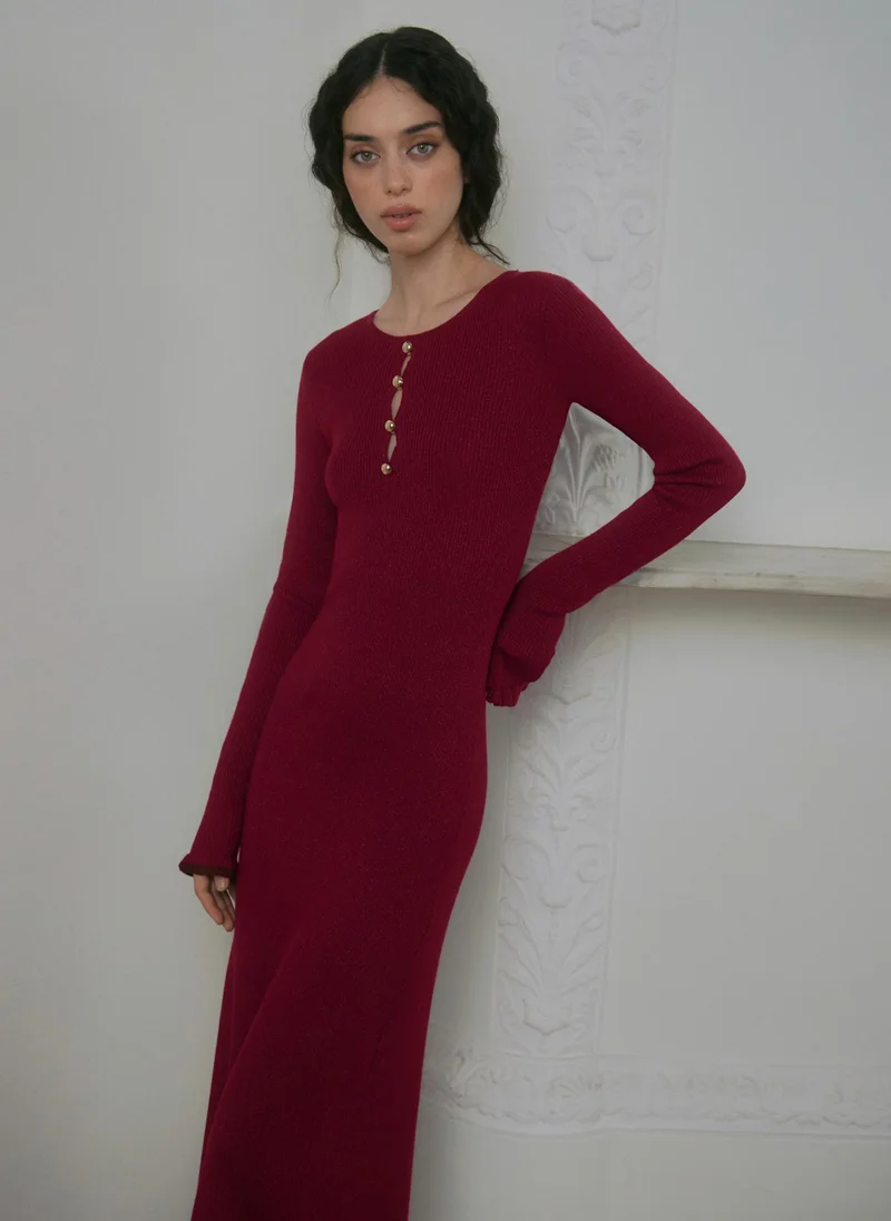 Lichi  Viscose midi dress with a metallic sheen for Women | Best Price UAE